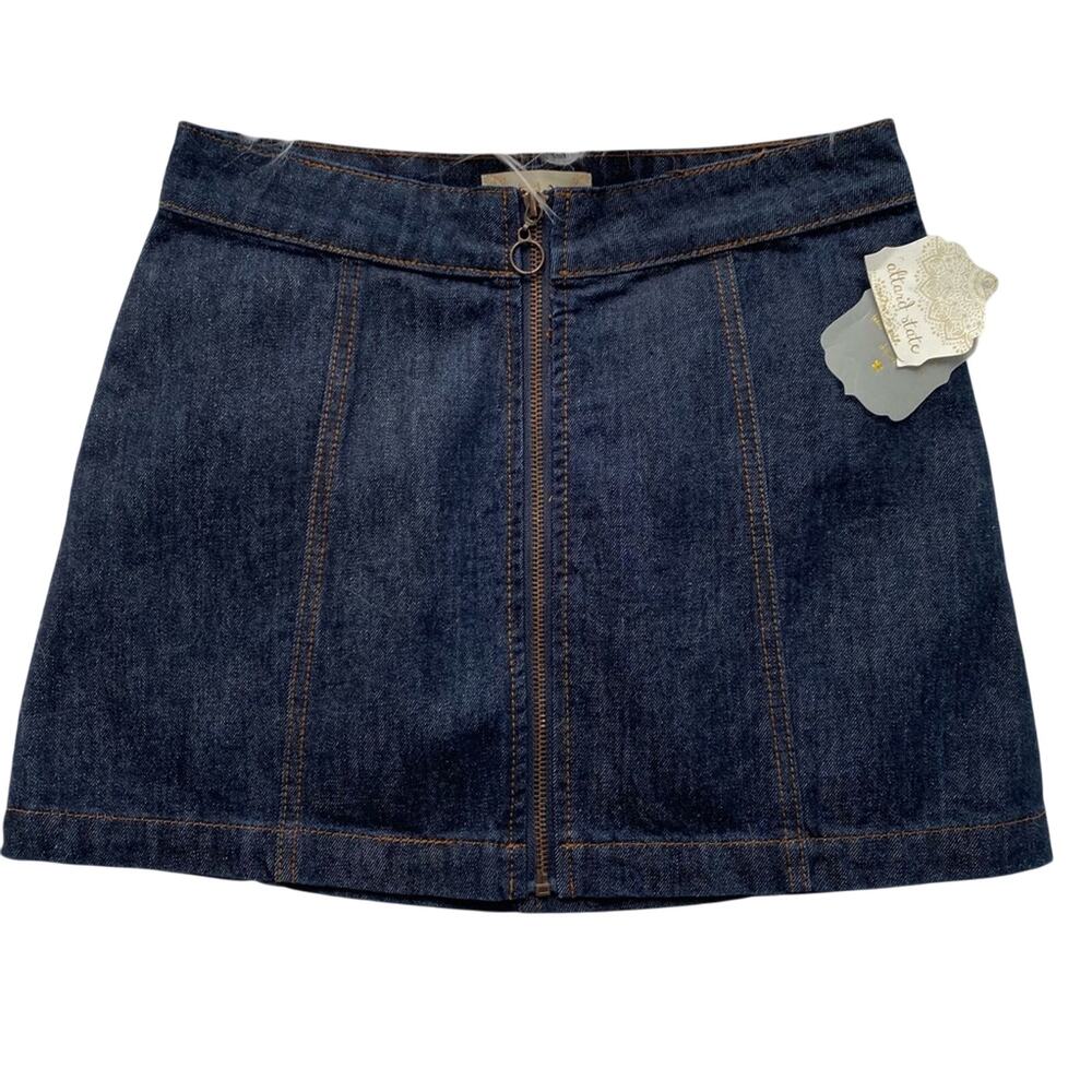 Altar'd State Zipper Front  Denim Skirt Mini NWT size XS